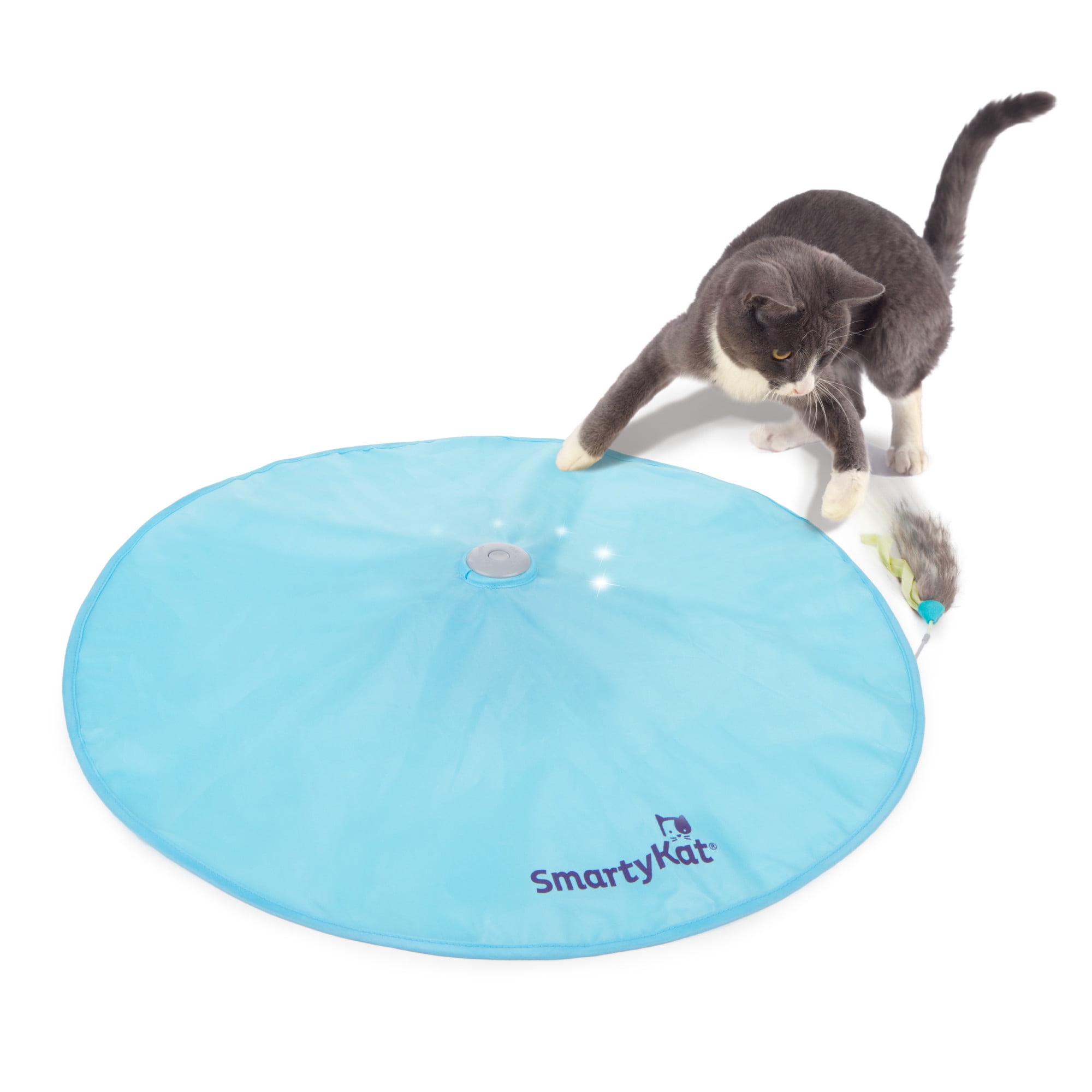 SmartyKat Hot Pursuit Electronic Concealed Motion & Light Cat Toy with Faux Fur Wand