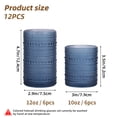 thumbnail image 6 of Blue Hobnail Drinking Glasses Set of 12, Embossed Glass Cups, 6 x 12 Oz & 6 x 10 Oz, 6 of 7