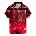 thumbnail image 2 of TrendVibe365 Valentines Womens Tops Button down Shirt Men Pink Plus Size Long Sleeve Polyester Casual Button up Love Heart Printed Lover Gift Blouse Tops for Valentines Gifts 3XL, 2 of 5