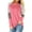 Pink, variant on Women Crew Neck Long Sleeve Stripes Leopard Print Top