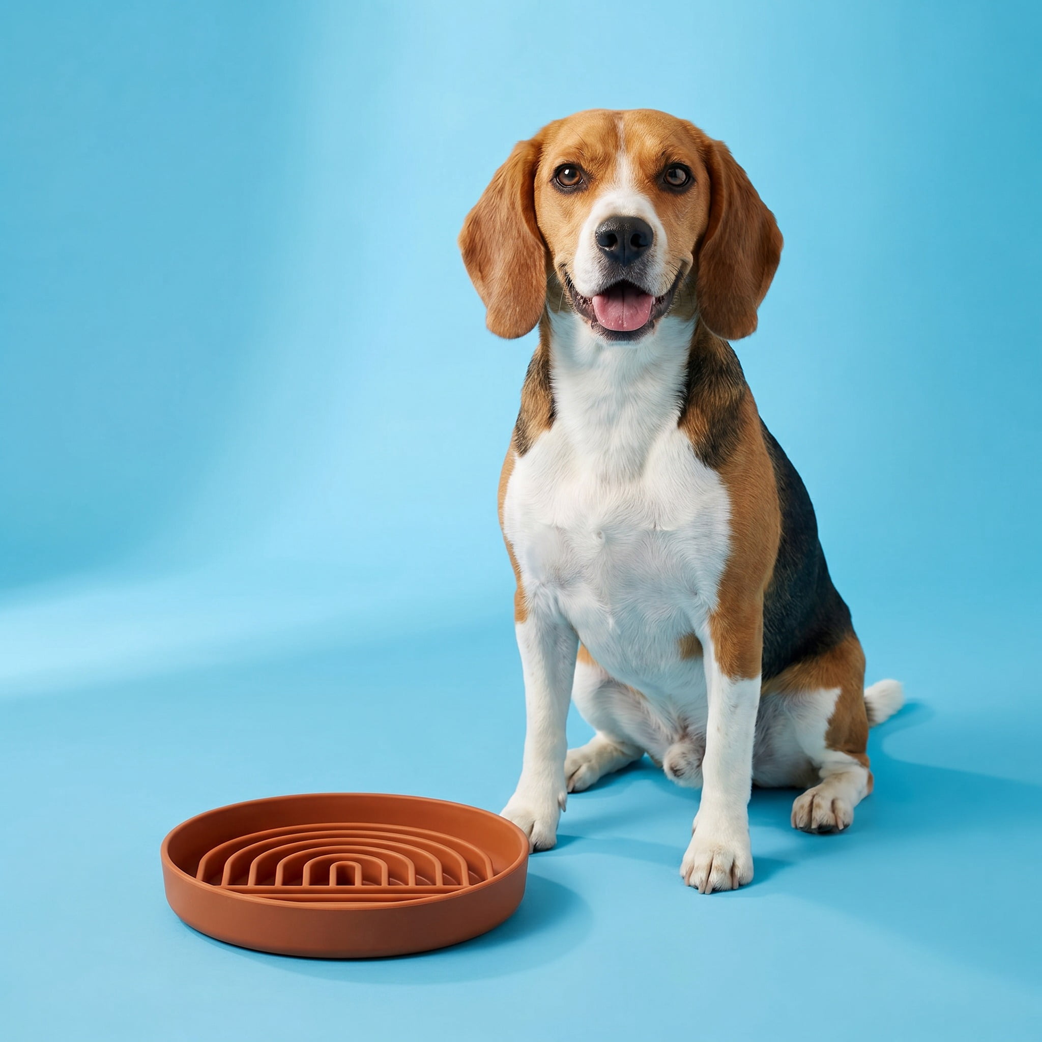 Vibrant Life Silicone Slow Pet Feeder for Dogs and Cats, Brown, 7.75 in x 7.75 in