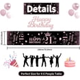 thumbnail image 2 of 21st Birthday Table Runner Black Pink, NonSlip Dining Linen Cover, Celebrate Women/Girls 21 Years Old Party Decorations, 72 Inches Long, 2 of 6