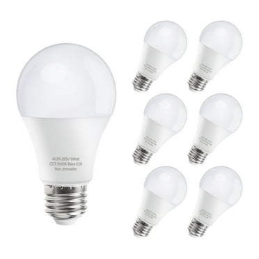 GOSCHE 6 Pack Ceiling Fan Light Bulbs Bright,60 Watt Equivalent, 5000K Daylight A19 E26 Standard Base,Candelabra Light Bulbs, Non-Dimmable