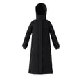 thumbnail image 4 of YMNXA Womens Down Hooded Coat With Pocket Long Sleeve Solid Color Zipper Knee Length Fashionable Slim Fit Thickened Jacket For Daily Wear Black L, 4 of 4