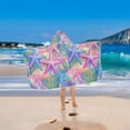 thumbnail image 2 of Yayeee Kids Hooded Towel with Hand Pockets Beach Soft Absorbent Bath Wrap 50 x 23.5 inch, Gradient Starfish Pattern, 2 of 5