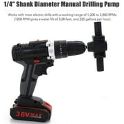 KITPIPI, Black, Electric, Hand Drill Pump Self Priming Water Transfer Pump, 30 - 40L Per Minute
