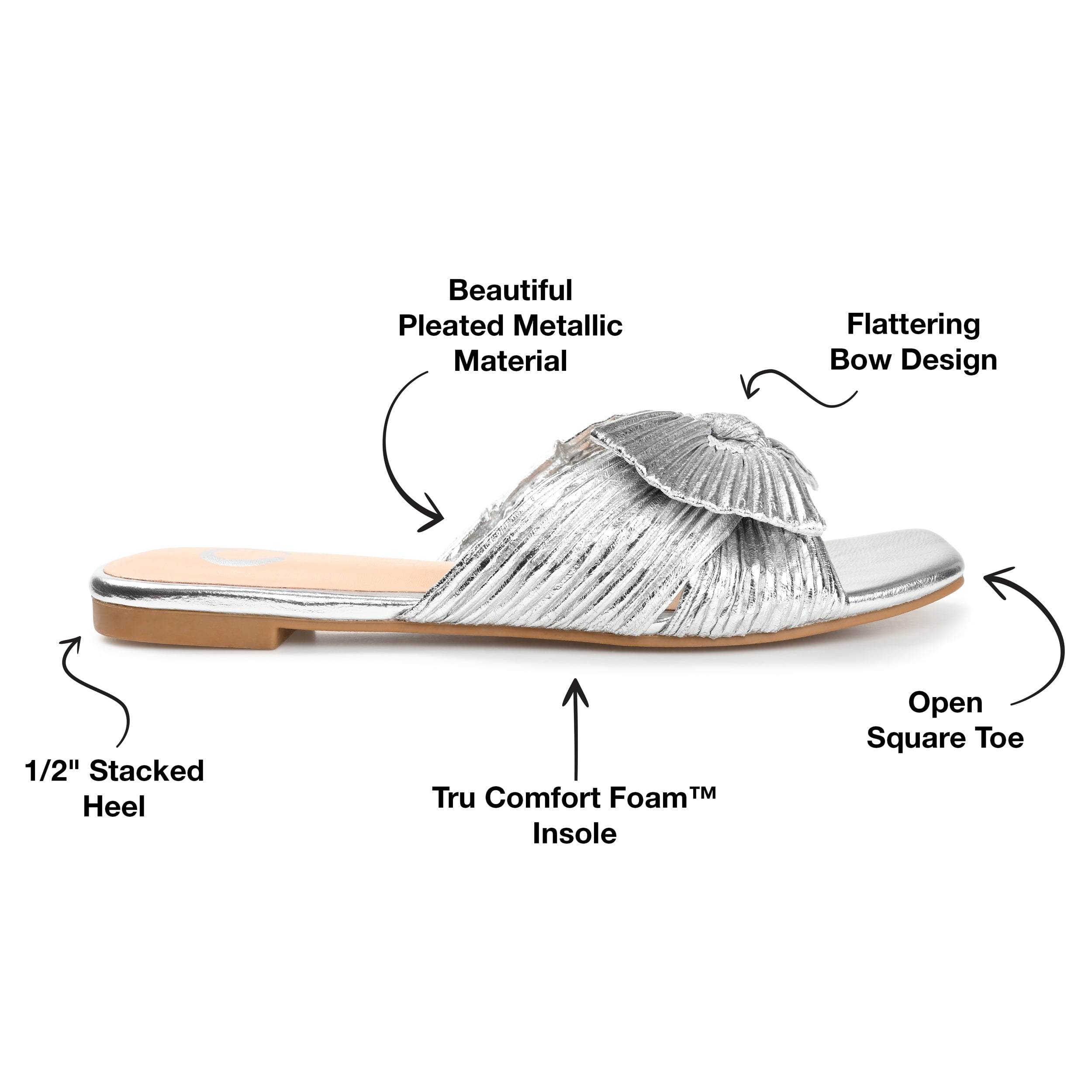 Journee Womens Serlina Slide Flat Sandals, Widths Available