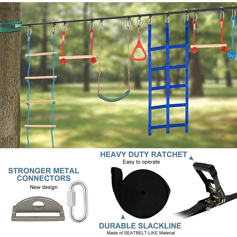 Complete Slackline kit 45ft- Comes with Training line & Carry Bag for  Outdoor