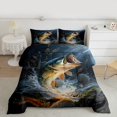 thumbnail image 2 of Manfei Pike Fish Bedding Comforter Set 2pcs, Hunting and Fishing Twin Comforter Sets, Rustic Lake House Bedding Set, Super Cozy Room Decor, 2 of 8