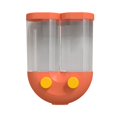 thumbnail image 2 of Dispensador de cereales de montado en pared de 2 compartimentos, para pers aromáticas de vandería Práctico este para usar Naranja 16x8x21cm Baoblaze Dispensador de granos, 2 of 8