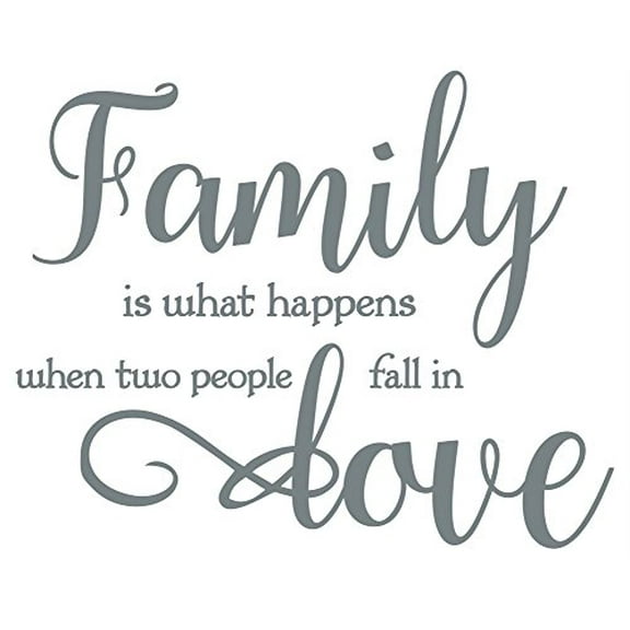 Family Wall Letters Quotes When Two People Fall In Love Wall Decal Stickers Quotes, 23 x 19 , Storm Gray