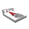 thumbnail image 2 of Ambesonne Gnome Fitted Sheet & Pillow Sham Set, Finnish Creature Folklore, Queen, Ruby Pale Grey, 2 of 2