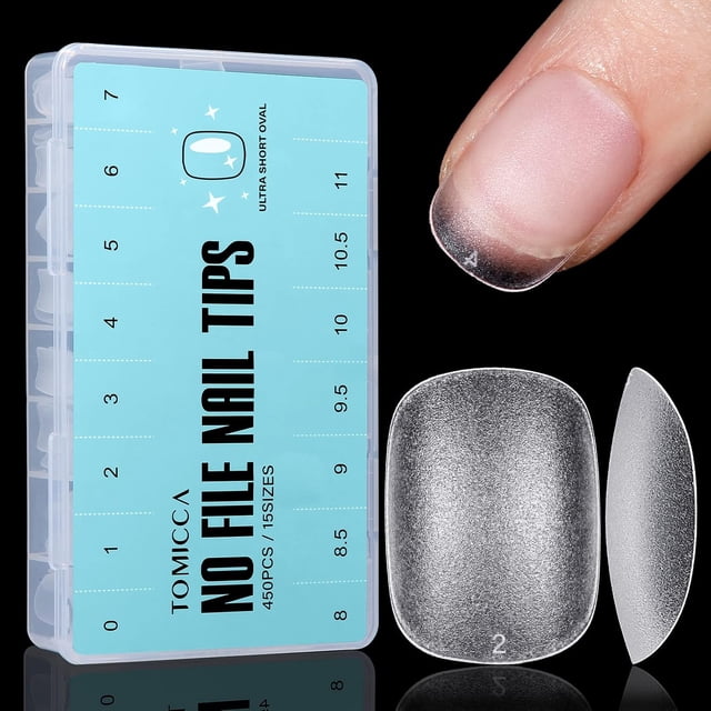 300 puntas de uñas de gel suave, 10 tamaños, puntas de uñas mate de doble cara sin limar, puntas de uñas de gel acrílicas cortas de cobertura completa para extensiones de uñas.