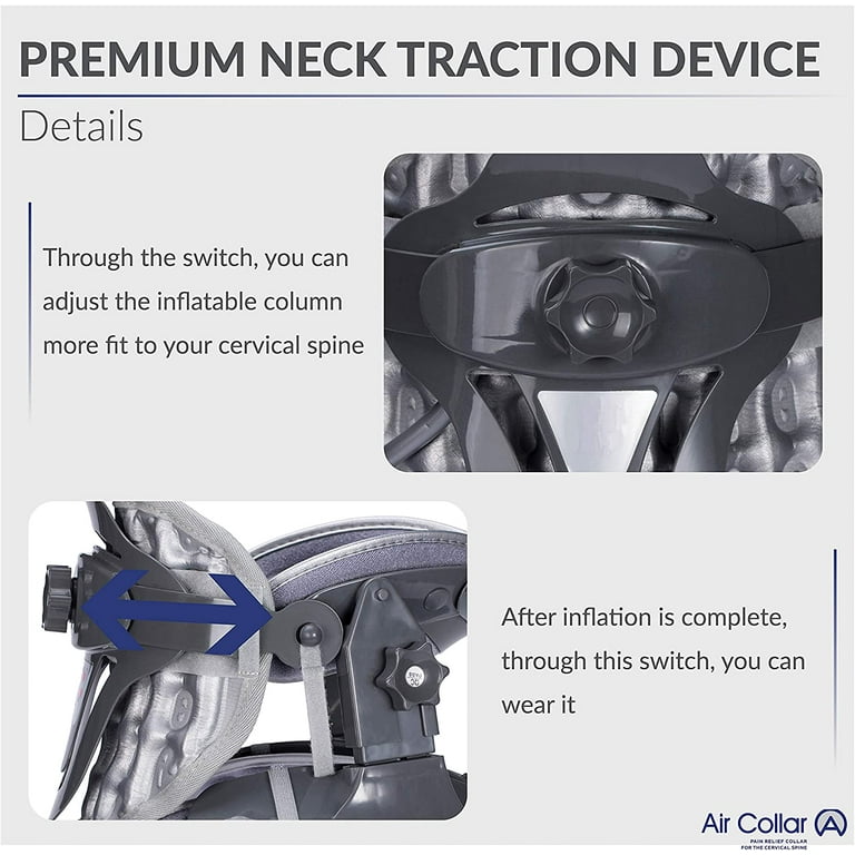 Neck Traction Device by Air Collar - Neck Stretcher - Cervical Traction  Device - Neck & Shoulder Pain Relief - Stretcher Collar for Improved Spine  Alignment - 2nd Generation (2nd Gen - Manual)