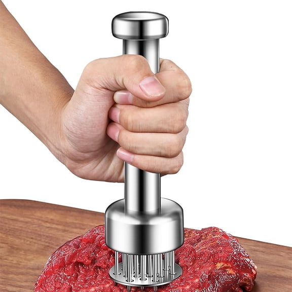 Januofit Stainless Steel Meat Tenderizer Tool, 21 Sharp Needles, Meat Piercing, Tenderizing Steak, Beef, Chicken, Pork, Barbecue, Marinating, Small Meat Grinder