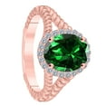 thumbnail image 4 of AoneJewelry 2.00 Carat Oval Shape Emerald Diamond Ring In 10K Solid Rose, White & Yellow Gold, 4 of 4