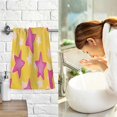 thumbnail image 7 of Yayeee 2 Pack Hand Towels for Bathroom 100% Cotton 16" x 28" Soft Absorbent Kitchen Towel, Large Pink Stars, 7 of 7
