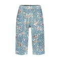 thumbnail image 5 of Mlqidk Pedal Pushers for Women Linen Capri Pants Dressy Casual High Waisted Knee Length Work Shorts Trendy Summer Linen Capri Pants with Pockets Light Blue M, 5 of 5