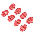 thumbnail image 4 of 200 botones decorativos resistentes a la decoloración, botones de madera duraderos en forma de guante para costura artesanal, color rojo, 4 of 5