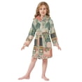 thumbnail image 6 of FORMRS Niños Bathrobe Unisex Hooded Robe Soft Plush Pajamas Sleepwear, Size 2-3T, Pink and Green Cat, 6 of 7