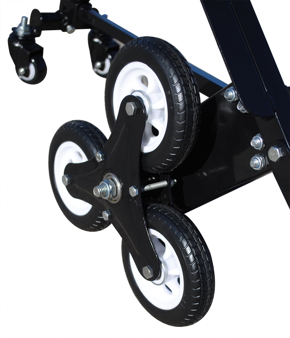 Climbing Stairs Hand Truck Black Carbon Steel Universal Spare Tires Climb Stairs Haul Goods 18.5LBS