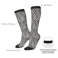 thumbnail image 4 of Balery Black White Stripes Printed Novelty Socks Men's Women's Crew Socks Sports Socks Knee High Socks Cotton Socks Quirky and Cool Socks, 4 of 9