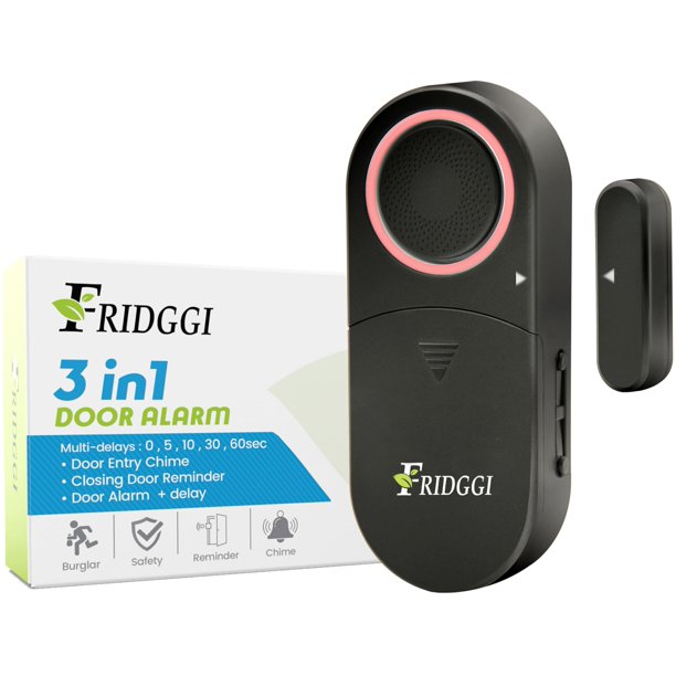 Timbre Alarm FRIDGGI 3 en 1 para puerta abierta a la izquierda con retardo de 80 a 120 dB
