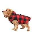thumbnail image 2 of Holiday Time Dog Clothes: Hooded Jacket for Fall & Winter, Red & Black Buffalo Plaid, Size XS-XL, 2 of 9