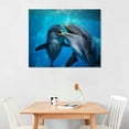 thumbnail image 2 of JEUXUS Dolphin Poster Canvas Pictures Wall Art Decor Prints Printing For Living room/Home/Office With Framed  16x12in, 2 of 6