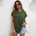 thumbnail image 2 of Women Blouses Womens Soft Tee Shirts Shirt Workout Women Long Sleeve Mens Shirts 5 Short Petite Long Sleeve Tops Tunic Sweater Juniors Slim Fit Womens Tunic Tips Athletic Spandex Green L, 2 of 9