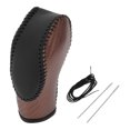thumbnail image 1 of Cubierta de pomo de cambio de marcha Unique Bargains para Ford Focus 2012-2018, protector de mango de cambio antideslizante de cuero sintético, 1 Pc fibra de carbono marrón negra, 1 of 6
