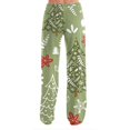 thumbnail image 4 of Trgacdwlo Christmas Pajama Pants Women Santa Claus Pattern Drawstring Womens Sleep Pants Xmas Cozy Soft Wide Leg Women's Pajama Bottoms for Holiday, 4 of 4