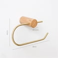 thumbnail image 2 of Japanese-style Wooden Paper Towel Holder Wall Brass Beech Black Walnut Toilet Paper Holder Bathroom Towel Hook Home Organization, 2 of 6