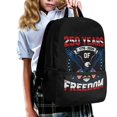 thumbnail image 3 of Uourmeti US Flag Eagle Freedom Print Daily All Match School Bookbag for Travel Outdoor, Multiple Pockets Durable Zippered Daypack Stylish Travel Bag, 3 of 6