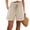 Light Gray, variant on Womens Elastic High Waisted Drawstring Loose‑Fit Casual Shorts Lightweight Summer Cuffed Hem Relaxed Shorts with Side Pockets Black M
