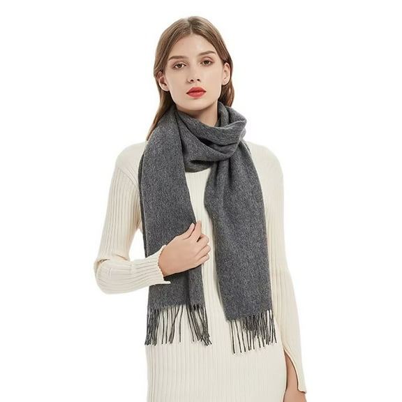 Travel Scarf with 100% Pure Lamb Wool，Large and Soft Pashmina and Shawl Wraps for Women 72x12inch