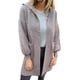 thumbnail image 2 of Cárdigan de Punto para Mujer, Abrigo de Abrigo Extragrande con Capucha y Abertura Frontal Púrpura XXXL, 2 of 9