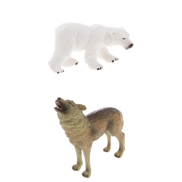 Estatuas de modelo de silvestre de 2 piezas, juguetes educativos para , aullador perfke Figuras de acción de animales