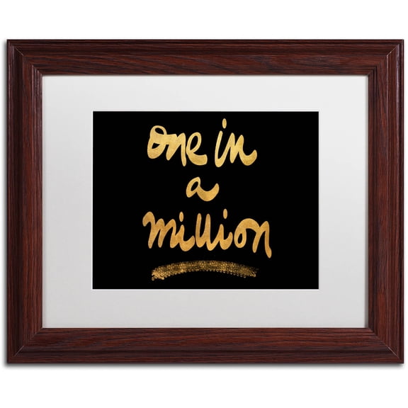 Trademark Fine Art "Million On Black" Canvas Art by Lisa Powell Braun, White Matte, Wood Frame