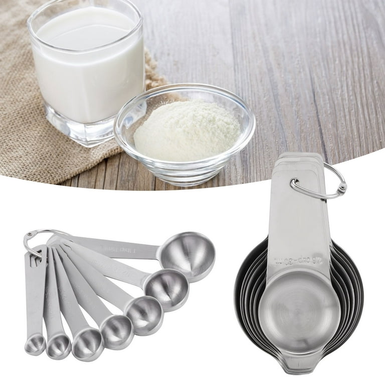 Measuring Cups & Spoons Set, Heavy Duty Metal Measuring Set For Cooking And  Baking, Stainless Steel Measuring Cup And Measuring Spoon, Etched Markings  & Removable Clasp 