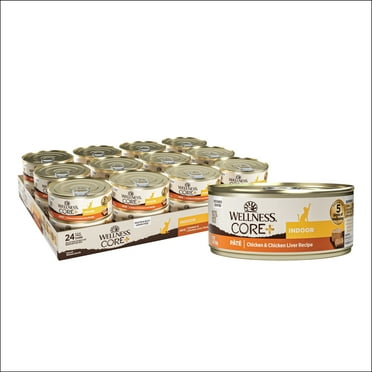 Wellness CORE Wet Cat Food, Chicken & Chicken Liver Indoor Recipe, 5.5oz (Pack of 24)