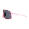 thumbnail image 6 of Classic Mens Oversized Shield Wrap Around MTB Sport Plastic Sunglasses Pink - Black, 6 of 8