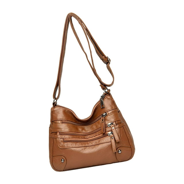 Bolso de hombro para mujer, bolso de trabajo, correa ajustable Lady Zip, bolsos y bolsos de gran capacidad, bolsos Marrón Macarena Bolso monedero
