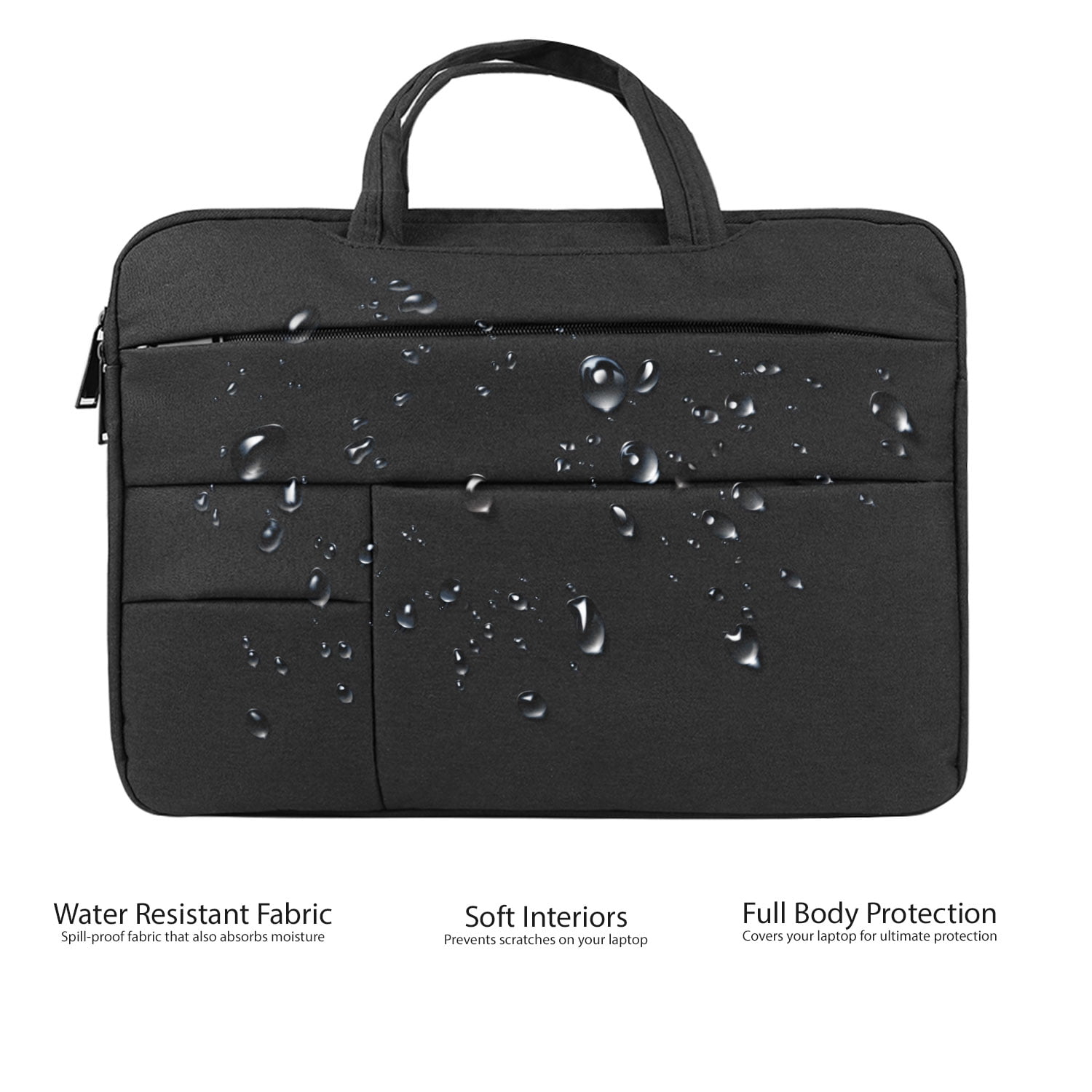 Housse d'Ordinateur Portable avec Poignée, Poches Externes