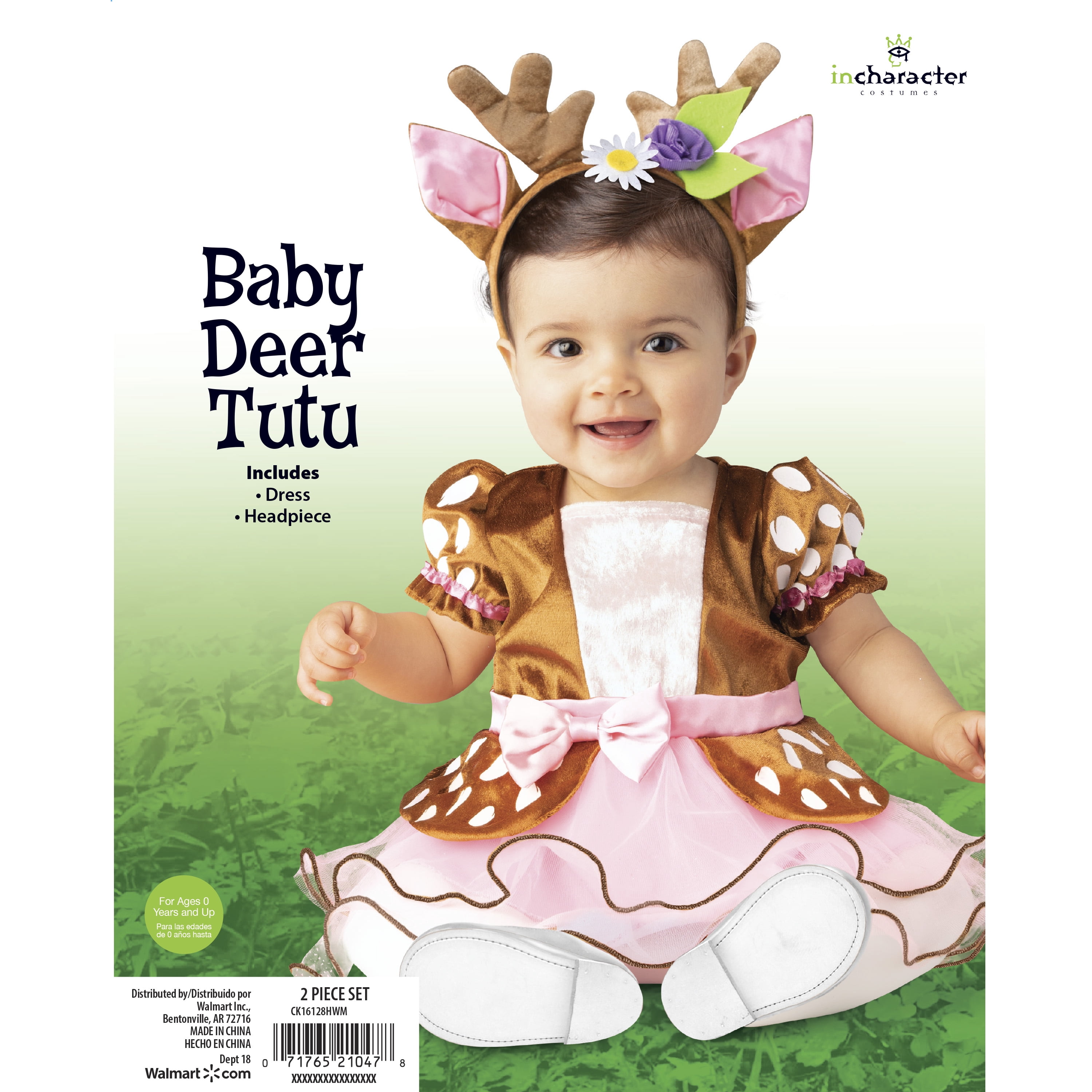InCharacter Costumes Deer Tutu Halloween Costume Set Female, Infant, Brown
