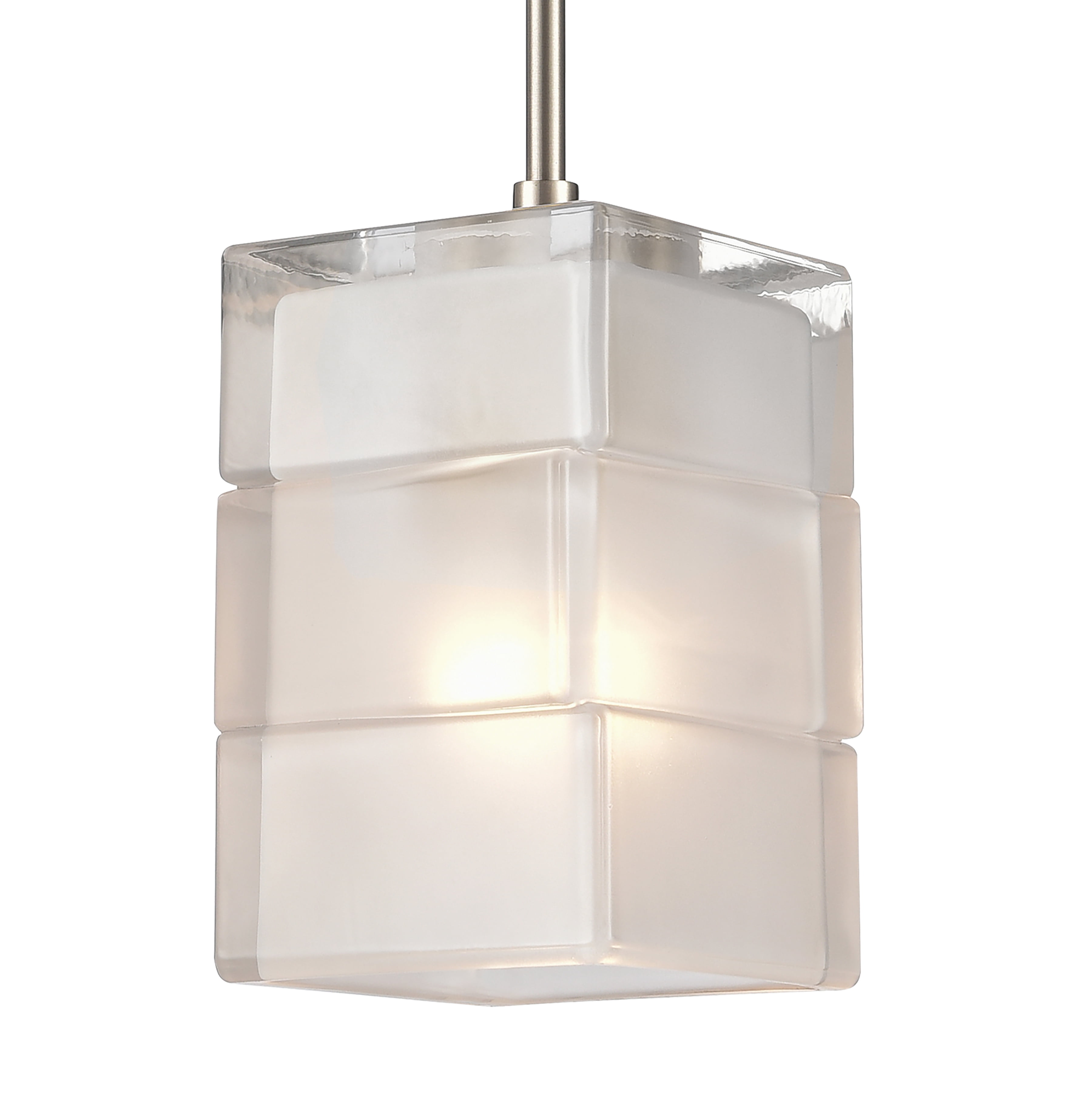 Elk Home 6-Inch Wide Ice Blocks Pendant, Contemporary, Satin Nickel
