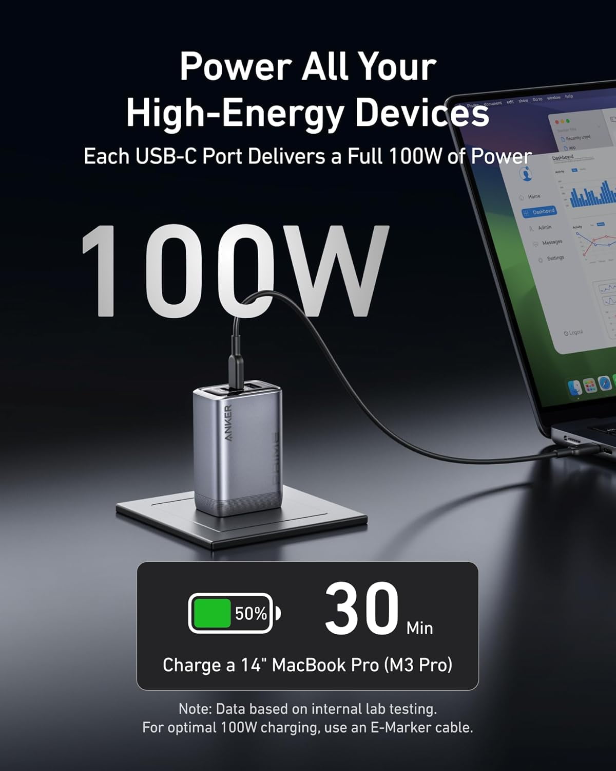 Anker Prime Charger, 100W GaN USB C Charger Block, 3-Port Foldable and  Compact for MacBook, iPad, iPhone 17 Series, Galaxy S24/S23, and More -  Walmart.com