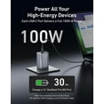 thumbnail image 4 of Anker Prime Charger, 100W 3-Port GaN USB C Charger Block, Foldable and Compact, Compatible for MacBook, iPad, iPhone 17 Series, Galaxy S24/S23, and More, 4 of 6