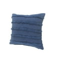 thumbnail image 4 of Ox Bay Sindy 20" x 20" Navy Blue Shag Striped Cotton Adult Decorative Throw Pillow Cover, 4 of 8