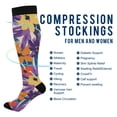thumbnail image 2 of FORMRS Womens Knee High Socks Casual Long Thick Travel Daily Wear, 2 Pairs, Colorful Painted Flowers Pattern, 2 of 6